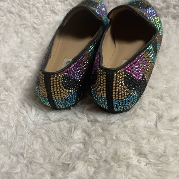 Steve Madden synthetic Multi color Rhinestones loafers leather soles SZ7 - Picture 6 of 11